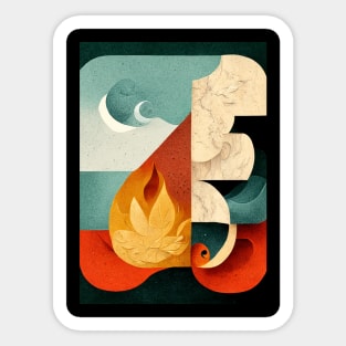 Four Abstract Elements Sticker